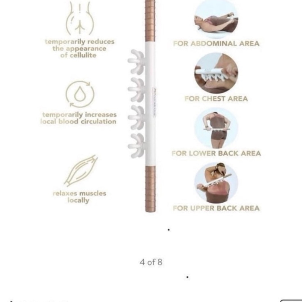 White and Brown Cellulite Massage Stick – Portable Body Roller